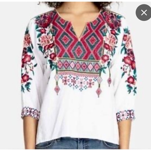 Johnny Was Annaliese Linen Top XXL - Picture 2 of 6